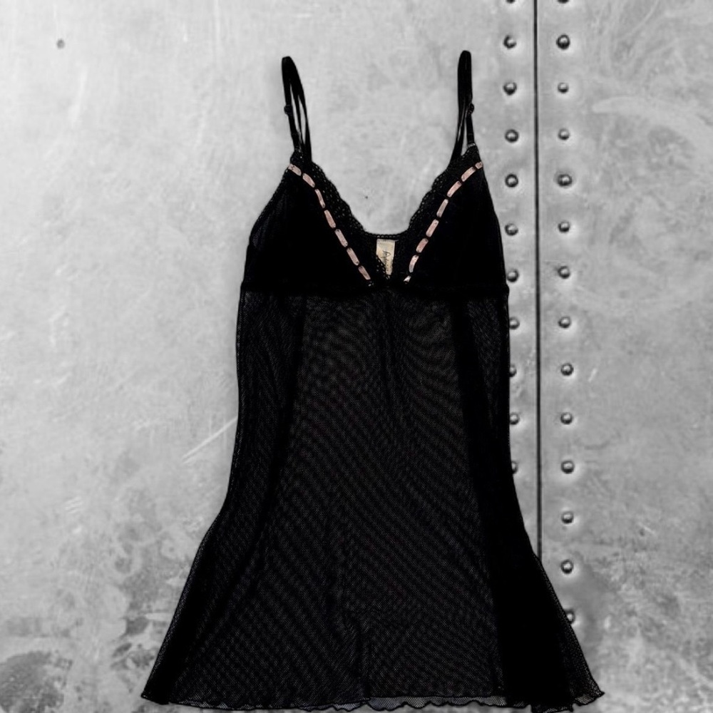 Frederick's of Hollywood Black Mesh Chemise